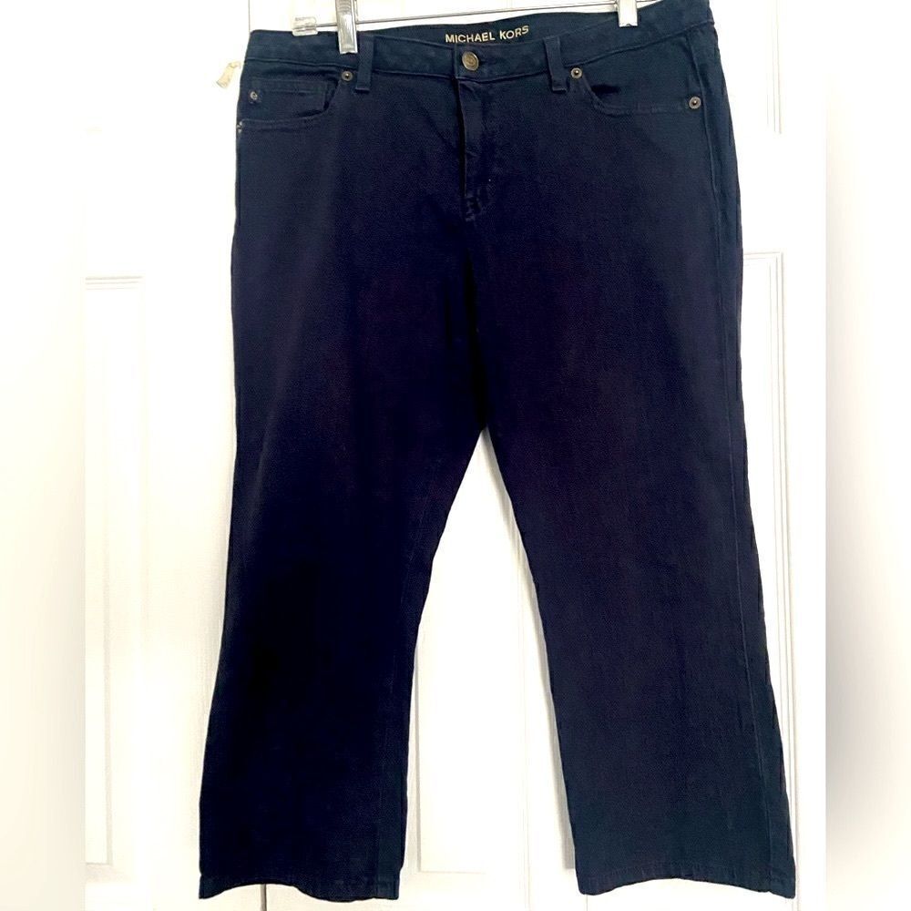 Michael Kors women’s blue capri with rivets at the side of pockets size 8​​​